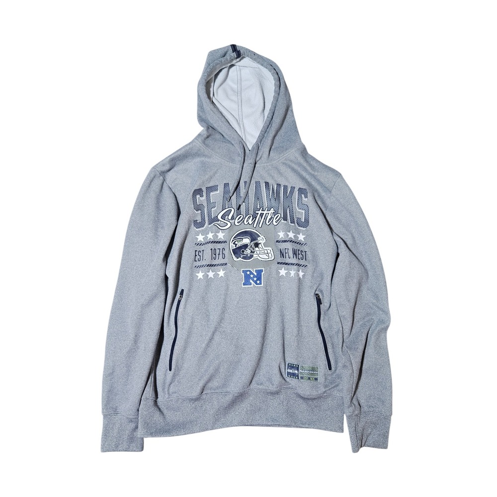 NFL Seattle Seahawks Hoodie Pullover Sweater With Pockets Mens S Gray Fleece